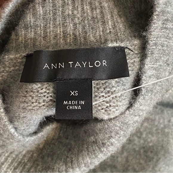 Pearlized Mock Neck Sweater Dress in Pebble Grey Melange, size XS - Picture 12 of 16